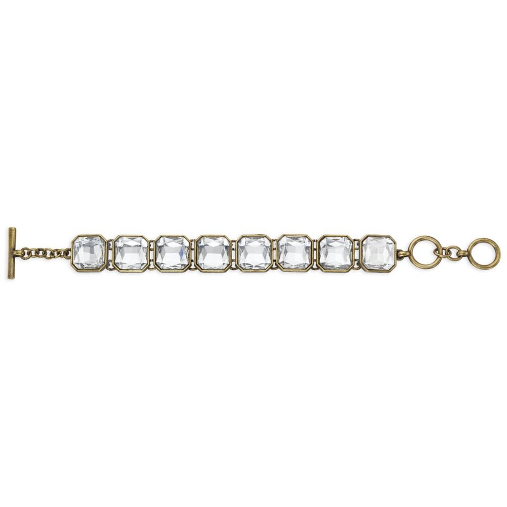C+I Retro Glam Square-Cut Crystal Bracelet